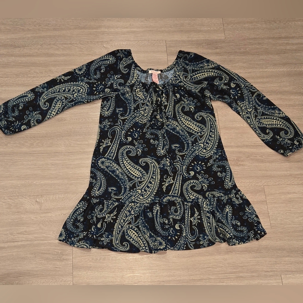 Vintage 90s Fire Los Angelas Paisley Print Mini Dress Size Small Women's